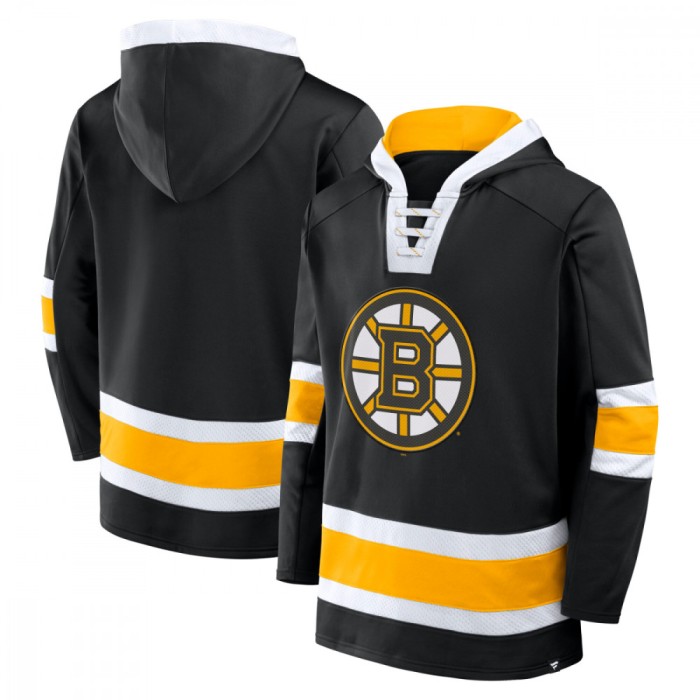 Boston Bruins hanorac de bărbați cu glugă Mens Laced Hockey - XL