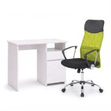 Set de birou Family Pro 100x50x74 cm cu scaun rotativ Fit, alb-verde