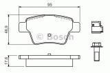 Set placute frana,frana disc PEUGEOT 207 (WA, WC) (2006 - 2016) BOSCH 0 986 494 605