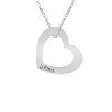 Colier personalizat cu inimioara si nume din argint 925
