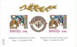 Romania, LP 1598b/2002, Romania invitata in NATO, bloc de 2 marci si 1 vin., MNH, Nestampilat