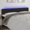 vidaXL Tăblie de pat cu LED, negru, 160x5x78/88 cm, textil