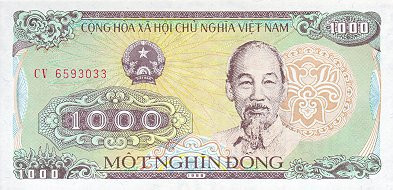 VIETNAM █ bancnota █ 1000 Dong █ 1988 █ P-106 █ UNC █ necirculata foto