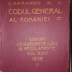 CODUL GENERAL AL ROMANIEI VOL XXVI 1938 - II
