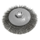 Perie roata din otel 115 mm cu sarma &icirc;ncretita si filet M14 Graphite