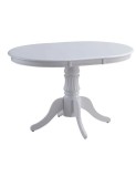 Masa extensibila living KL Willy, cadru lemn masiv, MDF Furniruit, 4 persoane, 90-123x90x76 cm, Alb