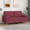 VidaXL Canapea cu 2 locuri cu pernuțe, roșu vin, 140 cm, textil 3200788