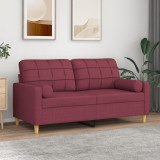 Canapea cu 2 locuri cu pernute, rosu vin, 140 cm, textil GartenMobel Dekor, vidaXL