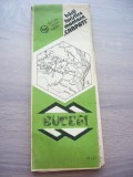 myh 12 - Harta turistica foarte veche - Muntii Bucegi - piesa de colectie