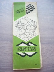 myh 12 - Harta turistica foarte veche - Muntii Bucegi - piesa de colectie