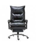 Scaun directorial cu suport picioare OFF 419, robust, mecanism recliner, perne duble, baza cromata, 120 kg
