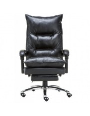 Scaun directorial cu suport picioare OFF 419, robust, mecanism recliner, perne duble, baza cromata, 120 kg