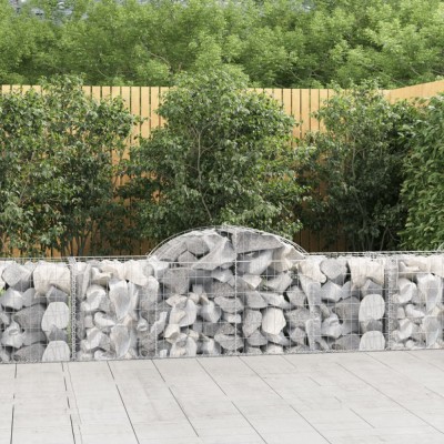 vidaXL Coșuri gabion arcuite 9 buc, 200x50x60/80 cm, fier galvanizat foto