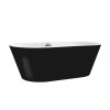 Cada Freestanding Leziter Noa 170x75x56 cm, Negru Mat, Acril Sanitar, Design Oval, Adancime 60cm