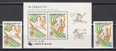 Coreea de Sud 1985 - Jocurile Olimpice - Seul, Serie+Colita, MNH foto