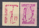 ROMANIA 1955 LP 387 CAMPIONATELE EUROPENE DE VOLEI SERIE MNH