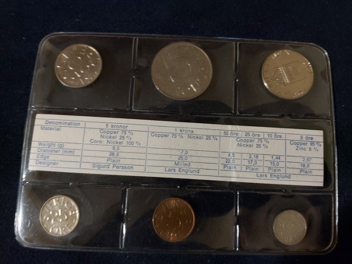 Seria completata monede - Sweden 1984