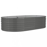 Cumpara ieftin Strat inaltat gradina gri 152x80x36cm otel galvanizat