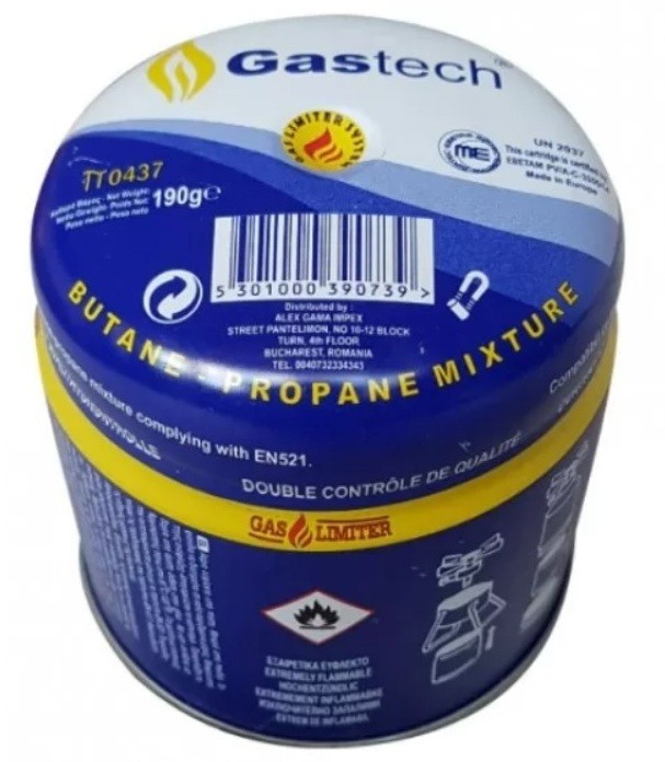 Butelie de Gaz Gastech 190G cu Valva Inclusa