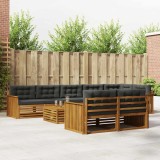 Cumpara ieftin Set de canapele de exterior 9 buc. 8-Locuri Natural si Antracit