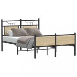 VidaXL Cadru pat fără saltea stejar sonoma 120x190 cm, lemn prelucrat