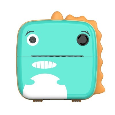 Camera Instantanee pentru Copii, Cyrax, Camera Frontala + Selfie, cu Functie de Printare, Cablu USB-C, Bluetooth, Compatibil iOS/Android, Model Dinoza foto