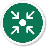 Eticheta cu simbolul punctului de adunare