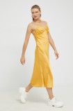 Abercrombie &amp; Fitch rochie culoarea portocaliu, midi, dreaptă