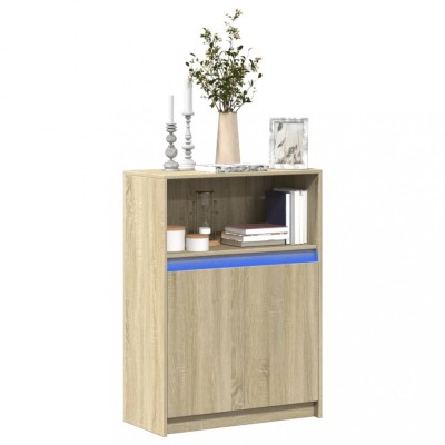 vidaXL Dulap cu LED, stejar sonoma, 72x34x100 cm, lemn prelucrat 852161 foto