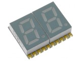 Afișaj LED 7 segmente 2 cifre verde 7,62mm