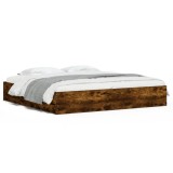 Cumpara ieftin Cadru de pat cu sertare stejar fumuriu 160x200cm lemn prelucrat
