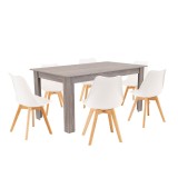 Cumpara ieftin Set de masă Lola 6+1 alb-stejar York