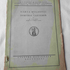 Carte veche si harta anul 1926 - Harta Moldovei de Dimitrie Cantemir