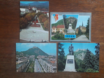 Lot 4 carti postale vintage cu Orasul Deva / CP1 foto