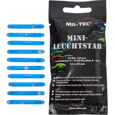 Set 10 Bete Luminoase MINI-LEUCHTSTAB 4cm Albastre Mil-Tec