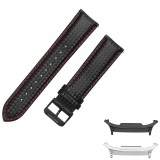 Curea piele compatibila Samsung Galaxy Watch8 Classic 46mm, Negru/Rosu