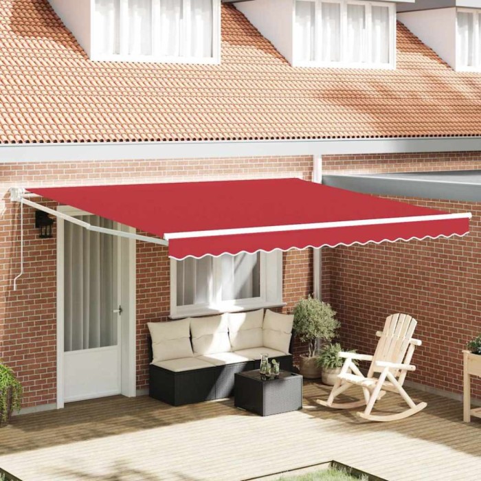 Marchiză Retractabilă Automată Roșie 400x300 cm