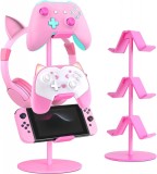 Suport controler joc KEERXUN-KEX, compatibil cu cu Xbox ONE 360 Switch PS4 STEAM PC, ABS/metal, roz
