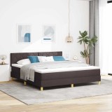 VidaXL Pat boxspring cu saltea Maro &icirc;nchis 180 x 200 cm țesătură 3339017