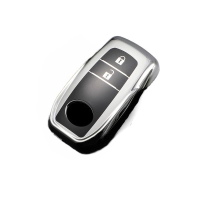 Husa Cheie Toyota Yaris Cross 2022-2023, 2 Butoane, Tpu, Gri AutoProtect KeyCars foto