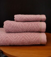 Set de 3 prosoape baie 100% bumbac Valentini Bianco, Adonis Powder