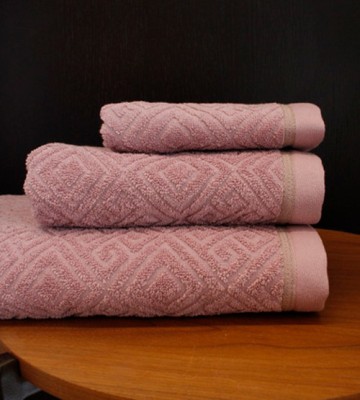 Set de 3 prosoape baie 100% bumbac Valentini Bianco, Adonis Powder foto