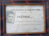 Diplomă Premiul III scolar Liceul Comercial de băieți din Pitești 1947