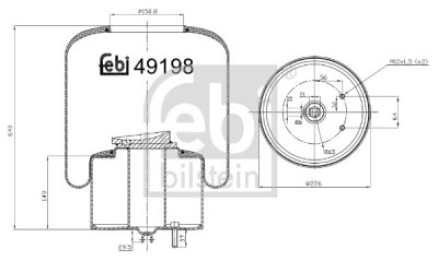 FEBI BILSTEIN 49198 Burduf, suspensie pneumatica foto