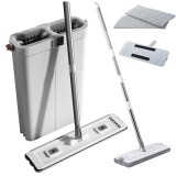 Set mop cu galeata si rezerve pentru mop din microfibra, Lean 24879