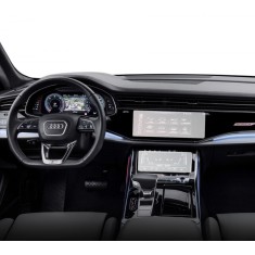Folie Protectie Navigatie Audi Q8 2023+, Duragon, protectie Display Navigatie si AC, silicon Mat, Anti-zgarieturi, Anti-amprenta, kit instalare