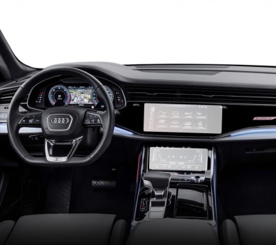 Folie Protectie Display Navigatie Ceasuri de Bord si AC, Duragon, Audi Q8 2023+, silicon Transparent, Anti-zgarieturi, Kit instalare foto