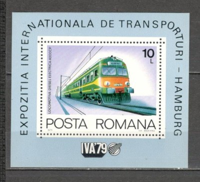 Romania.1979 Expozitia internationala de transporturi Hamburg-Bl. ZR.640 foto
