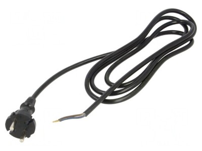 Cablu de Alimentare 2x1mm2 2m Negru 230V 10A foto