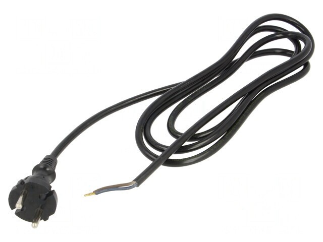 Cablu de Alimentare 2x1mm2 2m Negru 230V 10A